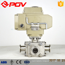 3way sanitary ball valve motor operated valve